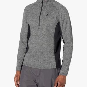 Gray and Black Quarter-Zip Pullover